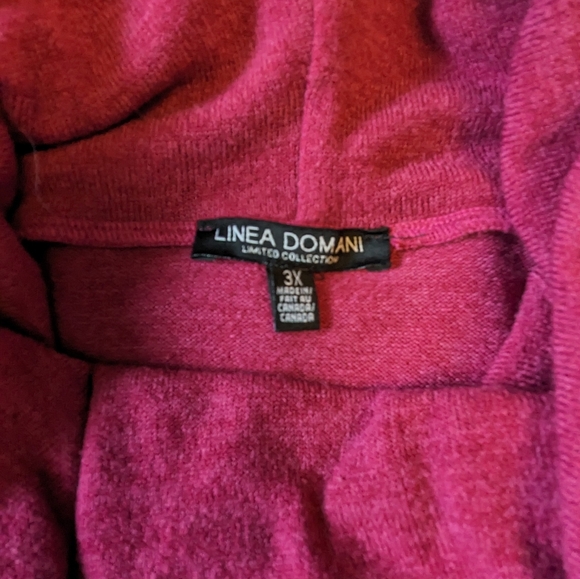 Linea Domani sz3X raspberry soft knit cross-over cowl neck sweater VGUC - Picture 2 of 6